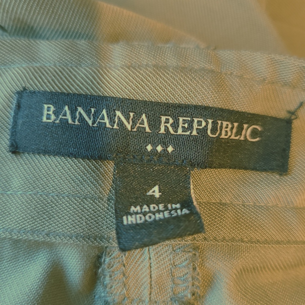 Banana Republic Olive Green A-Line Minimalist Midi Skirt with Pockets Size 4 - Picture 4 of 5